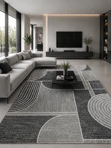 Covor Elma 009-106, Marime 80 x 150 cm, Bej, Gri, Inaltime Fir 6.5 mm, Antialergic, Polipropilena, Living, Dormitor, Sufragerie, Birou 80 x 150