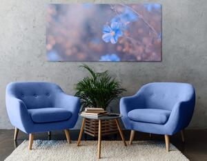 Tablou flori albastre pe fundal vintage