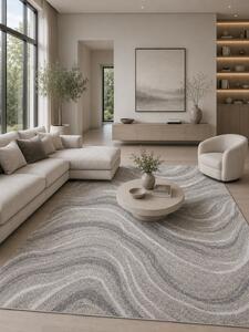Covor Elma 013-116, Marime 80 x 150 cm, Bej, Gri, Inaltime Fir 6.5 mm, Antialergic, Polipropilena, Living, Dormitor, Sufragerie, Birou 80 x 150