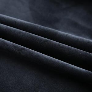 Draperie opacă, negru, 290 x 245 cm, catifea, cu cârlige