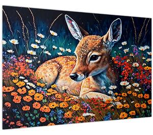 Tablou - Cerb pictat (90x60 cm)