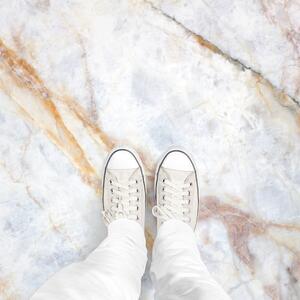 Autocolant pentru podea Ambiance Authentic White Marble, 40 x 40 cm