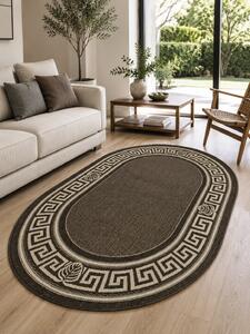 Covor Oval Bucatarie Tip Iuta, Natura 900-91, Marime 50 x 80 cm, Crem, Maro, Antialergic, Polipropilena, Living, Terasa, Sufragerie, Birou 50 x 80