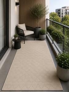 Covor Jersey Home A764 E511, Marime 100 x 200 cm, Bej, Fara fir, Tesatura plata, Antialergic, Polipropilena, Hidrofug,Bucatarie, Hol, Balcon,Terasa