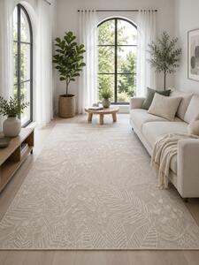 Covor Jersey Home A769 E515, Marime 100 x 200 cm, Bej, Fara fir, Tesatura plata, Antialergic, Polipropilena, Hidrofug,Bucatarie, Hol, Balcon,Terasa