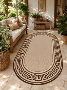 Covor Oval Bucatarie Tip Iuta, Natura 900-19, Marime 50 x 80 cm, Crem, Antialergic, Polipropilena, Living, Terasa, Sufragerie, Birou 50 x 80