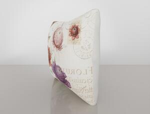 Față de pernă cu amestec din bumbac Vitaus Maseto Flowers Rusto, 43 x 43 cm