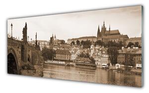 Tablou pe sticla Praga Podul Peisaj Sepia