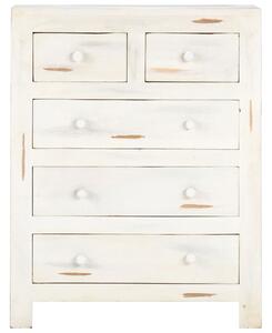 Dulap cu sertare, alb, 58 x 30 x 75 cm, lemn masiv de acacia