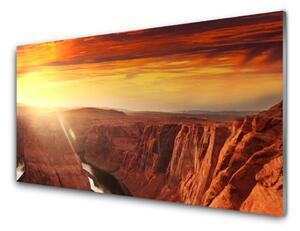 Panou sticla bucatarie Grand Canyon Peisaj Brun Aur Roșu