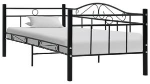 Cadru pat de zi, negru, 90x200 cm, metal