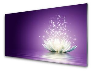 Panou sticla bucatarie Lotus Floral violet