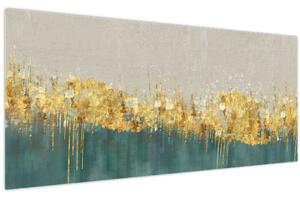 Tablou - Textura cu decor auriu (120x50 cm)