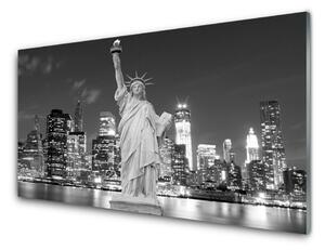Panou sticla bucatarie Statuia Libertății din New York Case Gray