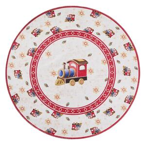 Covor roșu rotund ø 160 cm cu model de Crăciun Toy's Delight Train – Villeroy&Boch
