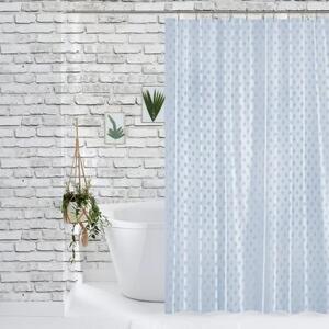 Perdea de Duș Jacquard Model Romburi, Gri Albăstrui, Mărime 180 180 cm, Poliester și Polipropilenă, 12 Inele Incluse 180 x 180