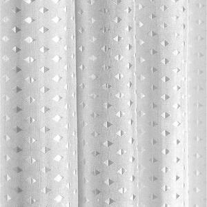 Perdea de Duș Jacquard Model Romburi, Alb, Mărime 180 180 cm, Poliester și Polipropilenă, 12 Inele Incluse 180 x 180