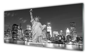 Panou sticla bucatarie Statuia Libertății din New York Case Gray