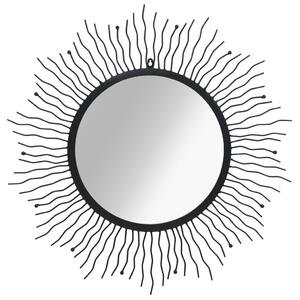 Oglindă de perete, negru, 80 cm, raze de soare