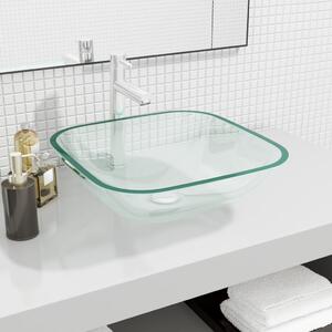 Chiuvetă, transparent, 42x42x14 cm, sticlă