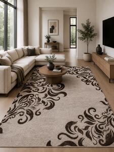 Covor Mira 24031-243, Marime 50 x 80 cm, Maro, Inaltime Fir 6 mm, Antialergic, Polipropilena, Living, Dormitor, Sufragerie, Birou 50 x 80