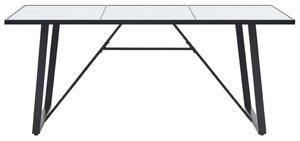 Masă de bucătărie, alb, 180 x 90 x 75 cm, sticlă securizată