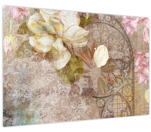 Tablou - Ornament de flori (90x60 cm)