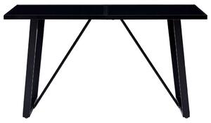 Masă de bucătărie, negru, 140 x 70 x 75 cm, sticlă securizată
