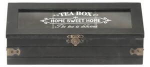 Cutie pentru ceai Home din lemn negru 9x24 cm