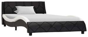Cadru de pat, negru și alb, 100 x 200 cm, piele ecologică