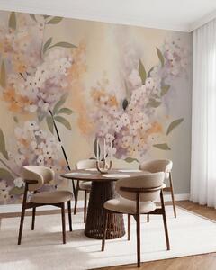Tapet Ramuri abstracte cu flori, Imagini de fundal unice, w05872 : Uwalls.ro