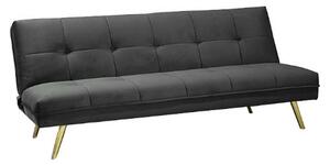 Canapea extensibila MORITZ, gri/auriu, stofa catifelata/metal, 181x88/