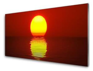 Panou sticla bucatarie Sea Sunset Peisaj Orange Galben