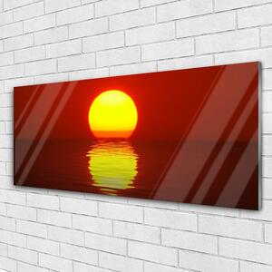 Tablou pe sticla Sea Sunset Peisaj Orange Galben