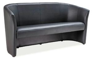 Canapea TM-3, negru, piele ecologica, 160x60x76 cm