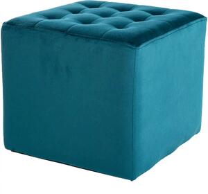 Taburet LORI stofa catifelata turcoaz - Bluvel 85, 39x39x34 cm