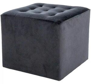 Taburet LORI, stofa catifelata negru - Bluvel 19, 39x39x34 cm