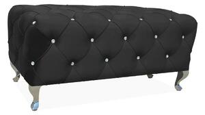 Taburet HESTIA, stofa catifelata negru - Bluvel 19, 100x50x46 cm