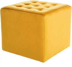 Taburet LORI, stofa catifelata galben - Bluvel 68, 39x39x34 cm