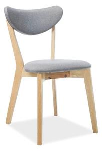 Scaun bucatarie mic BRANDO, gri/stejar, stofa/lemn, 45x40x76 cm
