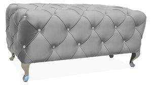 Taburet HESTIA, stofa catifelata gri - Bluvel 14, 100x50x46 cm