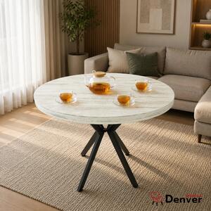 Masa Hamburg, DENVER,blat din PAL pin antichizat, picioare negre, 90x73 cm