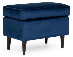 Taburet RON, stofa catifelata albastru inchis - Bluvel 86, 60x40x44 cm
