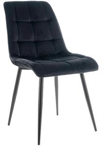 Scaun CHIC, negru, stofa catifelata/metal, 50x58x88 cm