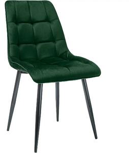 Scaun CHIC, verde/negru, stofa catifelata/metal, 50x58x88 cm