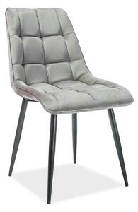 Scaun tapitat stofa CHIC, catifea gri - Bluvel 14, 50x58x88 cm
