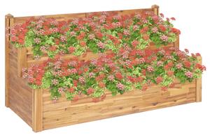 Jardinieră de grădină 2 niveluri 160x75x84 cm lemn masiv acacia