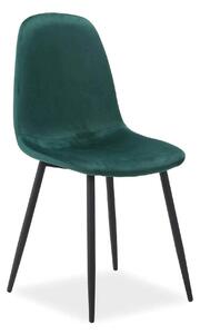 Scaun FOX, verde/negru, stofa catifelata/metal, 44x39x86 cm