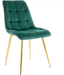 Scaun tapitat stofa verde CHIC, catifea/metal, 50x58x88 cm