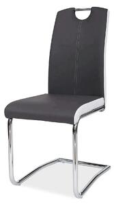 Scaun H341, gri/alb, piele ecologica/metal, 43x44x101 cm